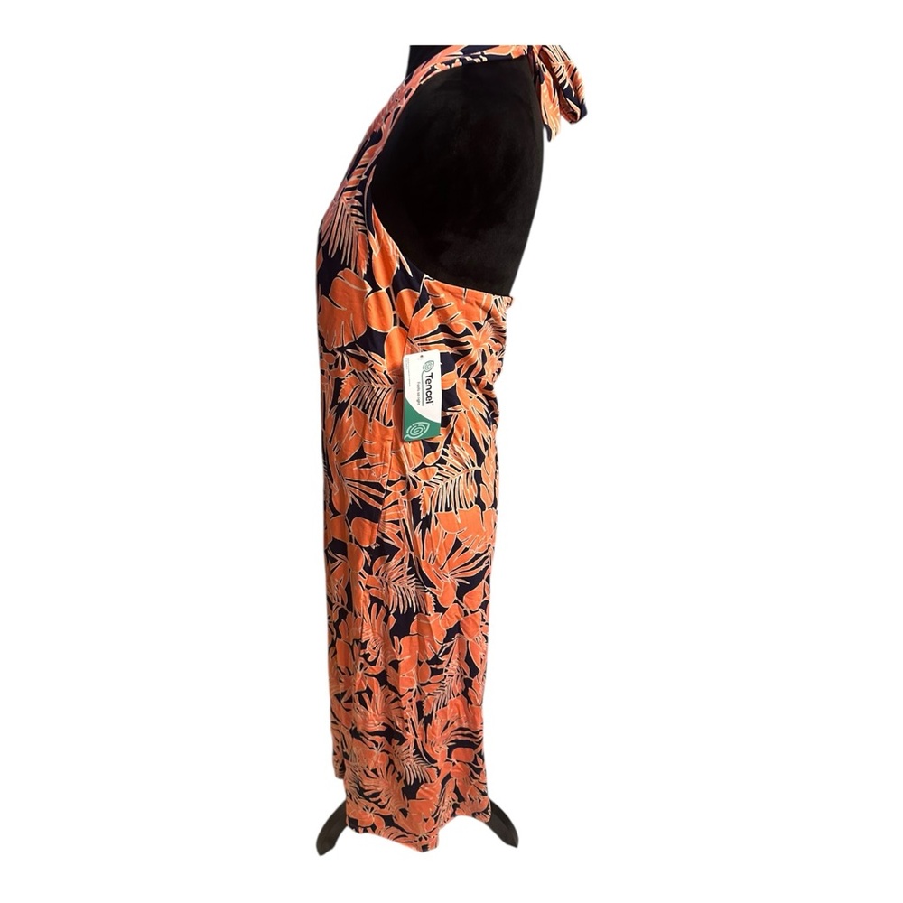 Lands’ End Halter Maxi Dress Women’s L NWT Tropical Floral Open Back Tencel - Picture 9 of 12